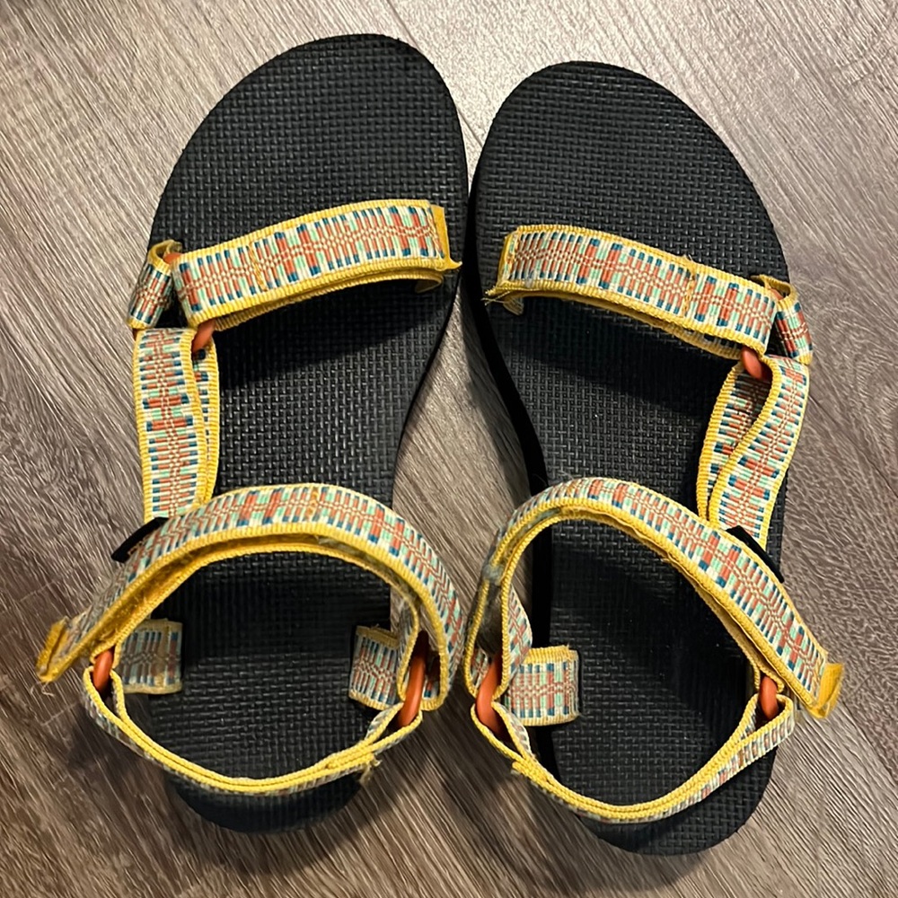 Teva platform sandals.
